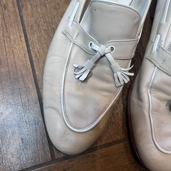 Bally Vintage Italian Made Apollo Beige Tassel Loafers Size 8.5 - Picture 8 of 9